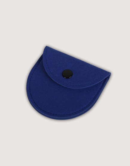 羊毛氈零錢袋 | 半圓形 | 深藍色