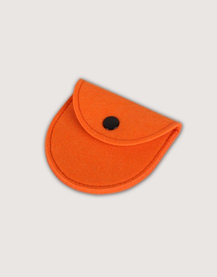 |預購|半圓形羊毛氈零錢袋-亮橘色	