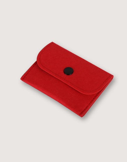 羊毛氈零錢袋 | 長方形 | 紅色