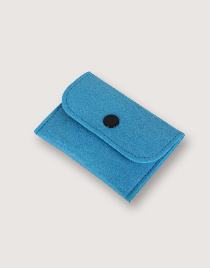 羊毛氈零錢袋 | 長方形 | 藍色