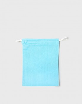 多色帆布束口收納袋-中號-淺藍綠色