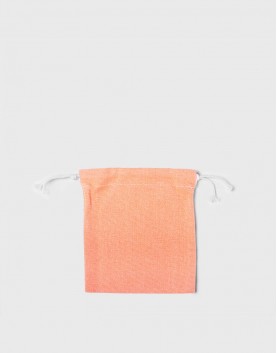 多色帆布束口收納袋-小號-橘色