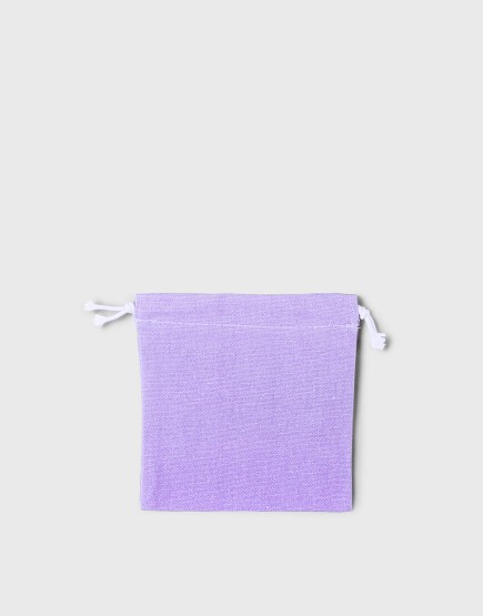 多色帆布束口收納袋-小號-紫色