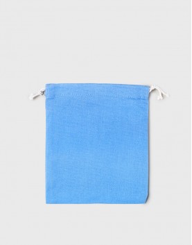 多色帆布束口收納袋 - 中號 - 淺藍色
