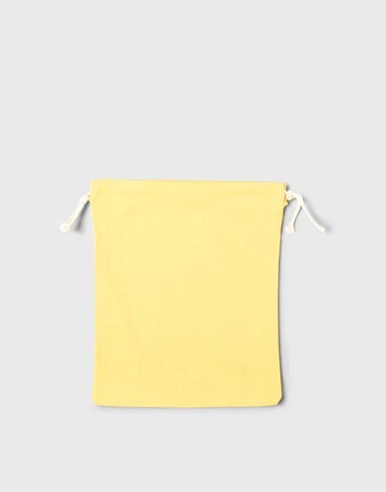 多色帆布束口收納袋-中號-黃色