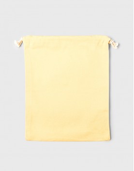 多色帆布束口收納袋-大號-黃色