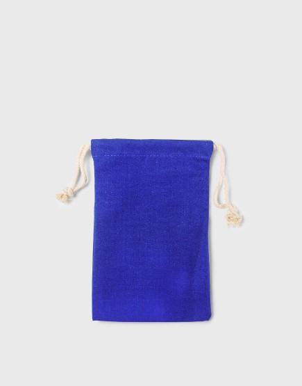 厚帆布束口收納袋-藍色|16x24cm|