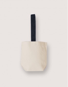 |預購|米色帆布飲料小提袋-藍色牛仔提把