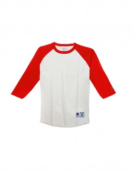 champion  七分袖棒球T-紅袖款-M