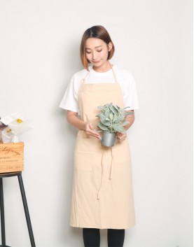 水洗棉日式棉綁繩圍裙-多色