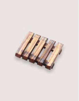 |預購| 木製皂盤|深漆橫條圓角款|