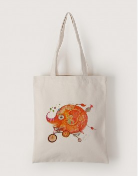 |插畫款|中帆布單層直式袋-大象